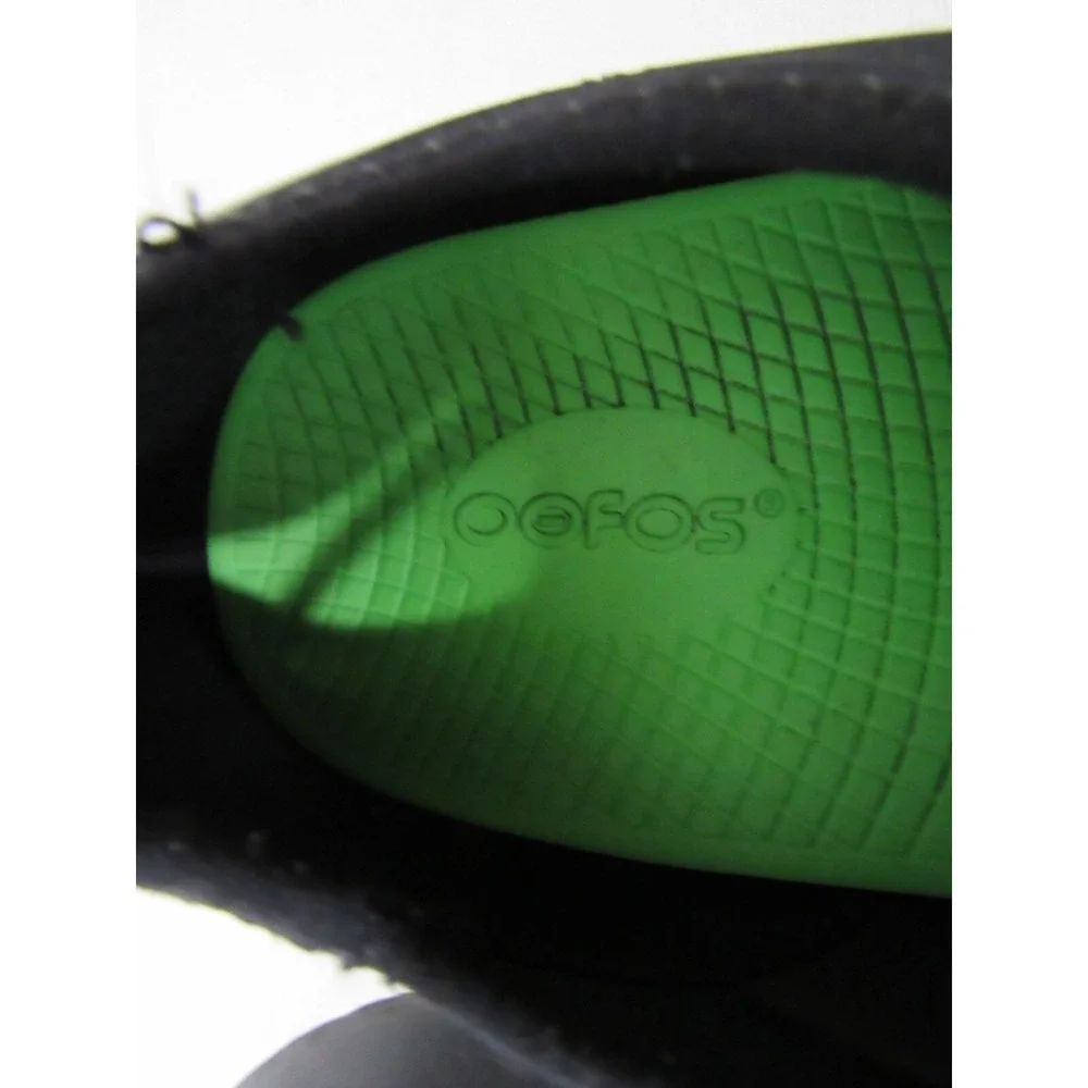 Oofos OOMG Sport LS Low Comfort‎ Shoes Men's size 10 Black Textile White